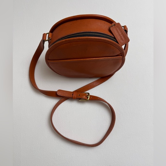 Vintage COACH Mango Orange Leather Shoulder Bag Glove Tanned USA Made Rare Retro - Picture 4 of 16